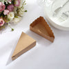 10 Pack | 4inch x 2.5inch Natural Single Slice Triangular Cake Boxes with Scalloped Top
