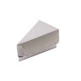 10 Pack | 4inch x 2.5inch Silver Single Slice Triangular Cake Boxes with Scalloped Top#whtbkgd