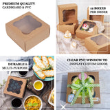 12 Pack | 6inch x6inch x3inch Natural Cardboard Bakery Cake Pie Or Cupcake Boxes