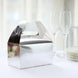 25 Pack | Metallic Silver Candy Gift Tote Gable Boxes, Party Favor Treat Bags