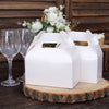 25 Pack | Classic White Candy Gift Tote Gable Boxes, Party Favor Treat Bags