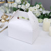 25 Pack | Classic White Candy Gift Tote Gable Boxes, Party Favor Treat Bags