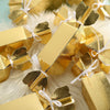 25 Pack | Candy Shape Favor Boxes with Satin Ribbons | Metallic Gold Cardboard Wedding Gift Boxes