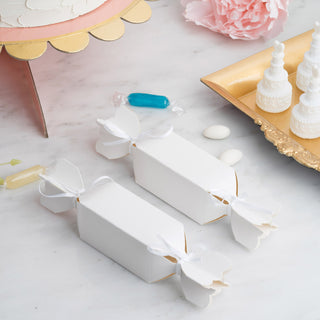 White Candy Shape Gift Boxes for Elegant Party Favors