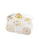 25 Pack | Cinderella Carriage Party Favor Gift Boxes, Wedding Candy Box - White/Gold