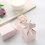 25 Pack | Blush Floral Top Satin Ribbon Party Favor Candy Gift Boxes