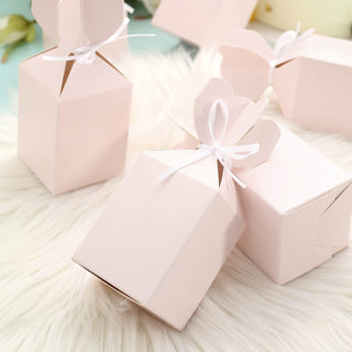 Create a Whimsical Atmosphere with Blush Floral Top Satin Ribbon Party Favor Candy Gift Boxes