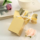 25 Pack | Gold Floral Top Satin Ribbon Party Favor Candy Gift Boxes