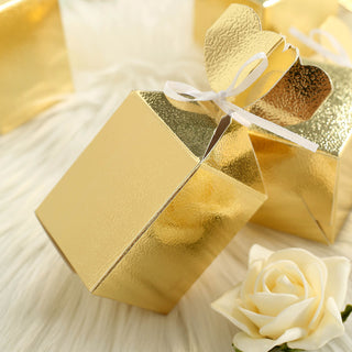 Create a Luxurious Party Setup with Gold Floral Top Satin Ribbon Gift Boxes