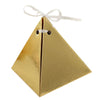 25 Pack | Gold Pyramid Shaped Wedding Party Favor Candy Gift Boxes#whtbkgd