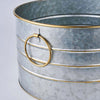 10inch Galvanized Metal Bucket Round Party Beverage Tub With Gold Handles