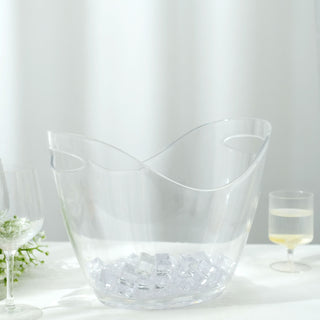 Clear 7 Liter Plastic Ice and Drinks Bucket - Keep Your Beverages Cool and Refreshing
