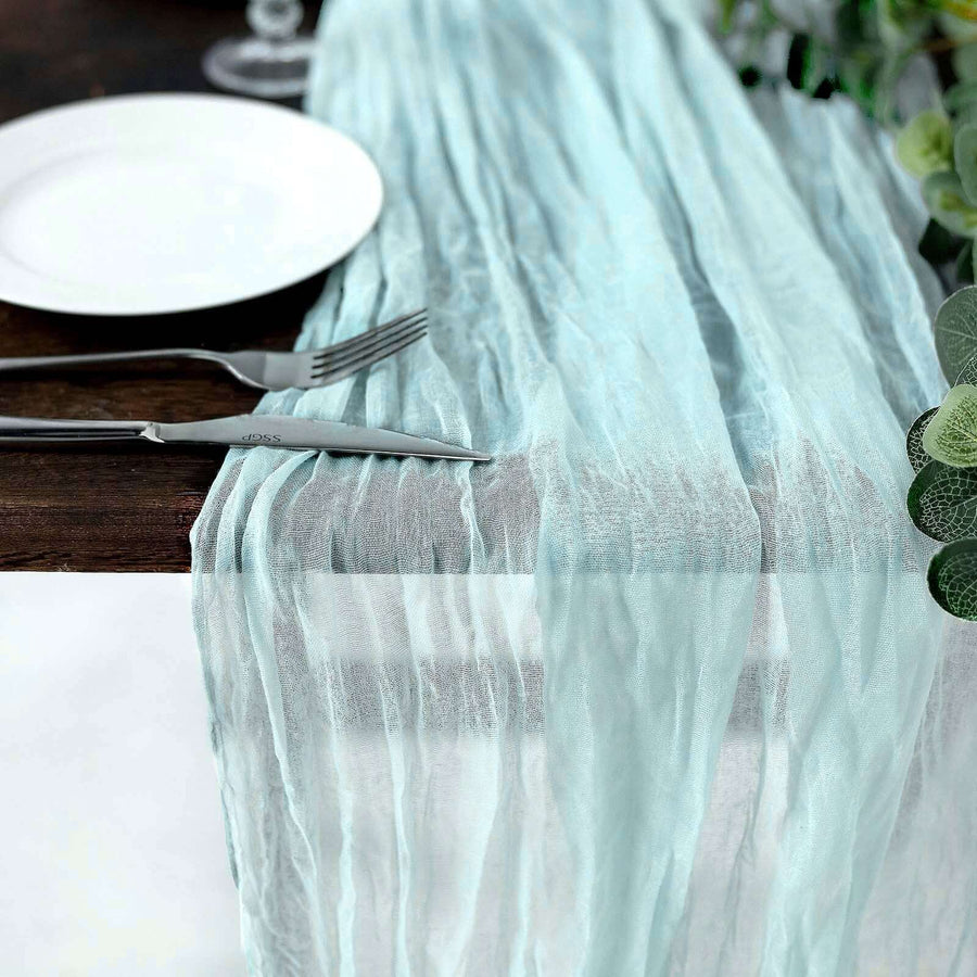 10ft Baby Blue Gauze Cheesecloth Boho Table Runner