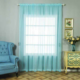 Add a Touch of Elegance with Baby Blue Organza Grommet Sheer Curtains