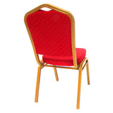 Gold Satin Rosette Spandex Stretch Banquet Chair Cover, Fitted Slip On Chair Cover