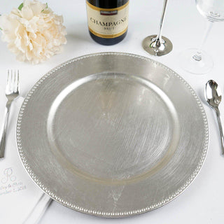 Elegant Silver Acrylic Charger Plates for Stunning Table Settings