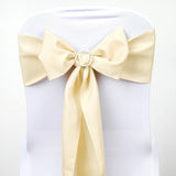 5 PCS | 6" x 108" Beige Polyester Chair Sash #whtbkgd