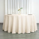 120" Beige Polyester Round Tablecloth