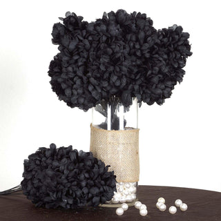 Add Elegance with Black Artificial Silk Chrysanthemums