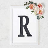 8 inch Black Decorative Rhinestone Alphabet Letter Stickers DIY Crafts - R
