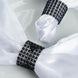 10 Pack Black Diamond Rhinestone Napkin Ring With Velcro