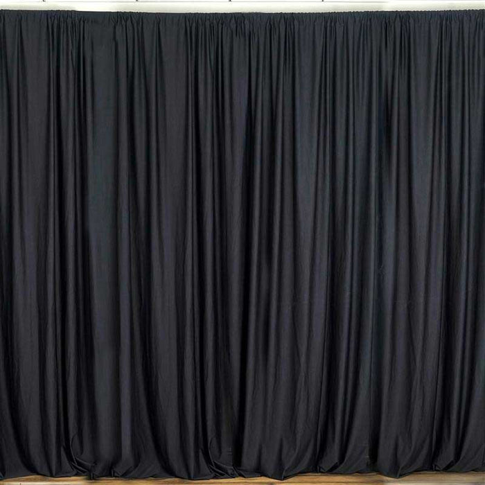 2 Pack Black Scuba Polyester Curtain Panel Inherently Flame Resistant Backdrops Wrinkle Free#whtbkgd