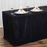 4FT Fitted BLACK Wholesale Polyester Table Cover Wedding Banquet Event Tablecloth
