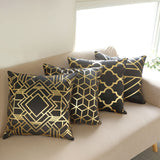 Enhance Your Home Decor with Black/Gold Foil Geometric Print Throw Pillow Covers