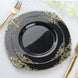 10 Pack | 8inch Black Gold Leaf Embossed Baroque Plastic Salad Dessert Plates