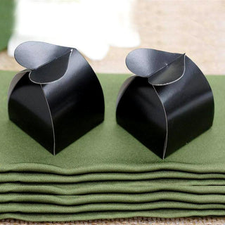 Black Heart Shaped Twist Top Wedding Favor Gift Boxes