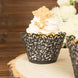 25 Pack | Black Lace Laser Cut Paper Cupcake Wrappers, Muffin Baking Cup Trays