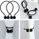 2 Pack | Black Magnetic Curtain Tie Backs For Window Drapes & Backdrop Panels