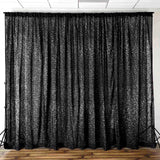 20ftx10ft Black Metallic Shimmer Tinsel Event Background Drape Panel, Photo Backdrop Curtain