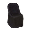 Black Polyester Folding Round Chair Cover, Reusable Stain Resistant Chair Cover