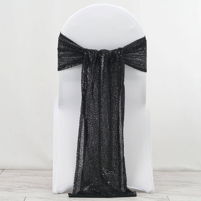 Chair Sashes, Sequin Fabric, Wedding Chair Decorations