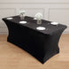 6ft Black Premium Velvet Spandex Rectangular Tablecloth With Foot Pockets