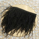 39" Black Real Ostrich Feather Fringe Trims With Satin Ribbon Tape