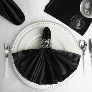 Black Seamless Satin Cloth Dinner Napkins: Add Elegance to Your Table