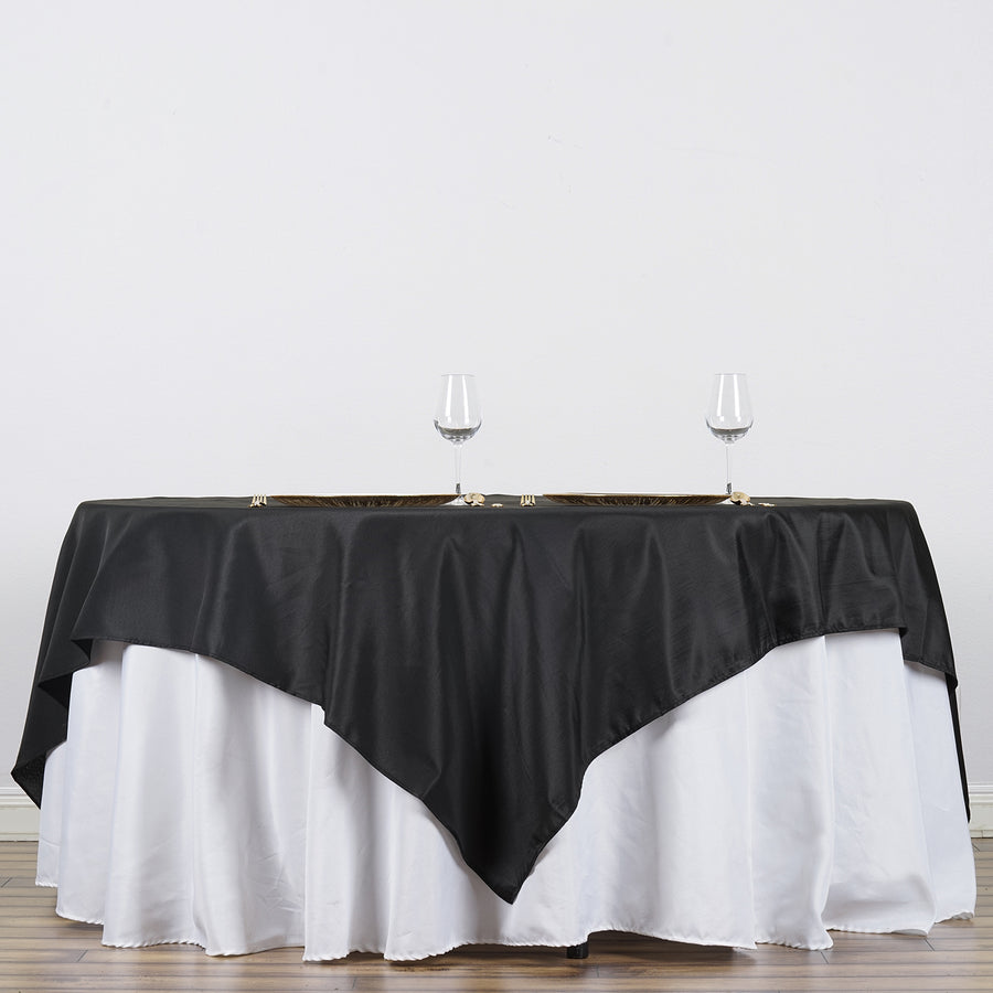 90inch Black Seamless Square Polyester Table Overlay