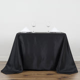 Black Polyester Square Tablecloth 90x90 Inch