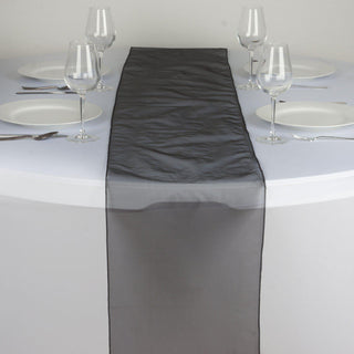 Black Sheer Organza Table Runners - Elevate Your Event Decor