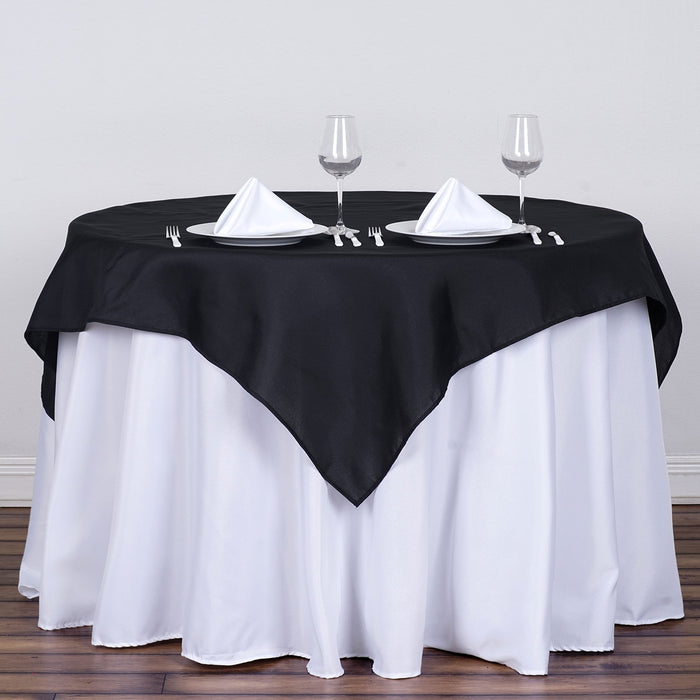 54 inches Black Square Polyester Table Overlay