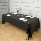 5 Pack Black Rectangle Plastic Table Covers, PVC Waterproof Disposable Tablecloths
