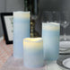 Set of 3 - Blue Flameless LED Candles, Battery Operated Tea Light - 4inch |6inch |8inch