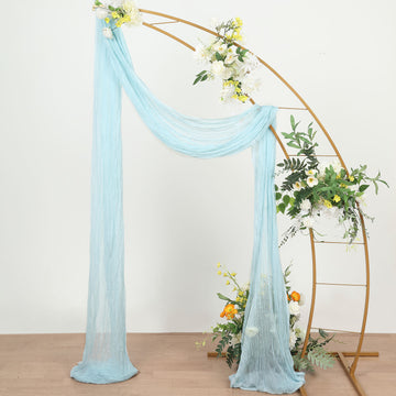 20ft Blue Gauze Cheesecloth Fabric Wedding Arch Drapery, Window Scarf Valance, Boho Decor Arbor Curtain Panel