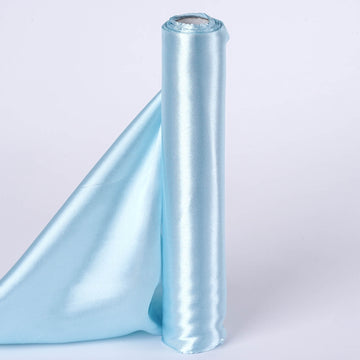 12"x10 Yards | Blue Satin Fabric Bolt, DIY Craft Wholesale Fabric