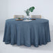 120 Blue Linen Round Tablecloth, Slubby Textured Wrinkle Resistant Tablecloth