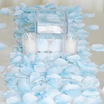 500 Pack | Blue Silk Rose Petals Table Confetti or Floor Scatters