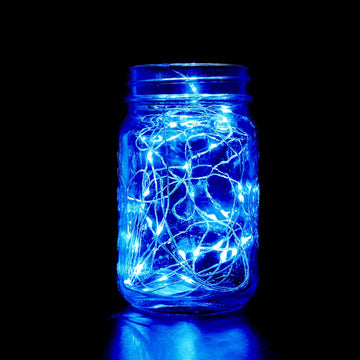 90" Blue Starry Bright 20 LED String Lights, Battery Operated Micro Fairy Lights