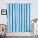 Blue/White Room Darkening Noise Cancelling Curtain Panels With Grommet, Trellis Curtains 52x84inch